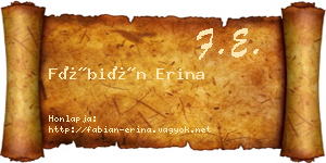Fábián Erina névjegykártya